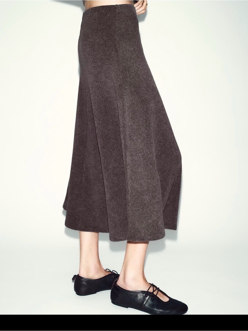 Zara Flared Midi Skirt in brown vigore - Picture 2 of 2